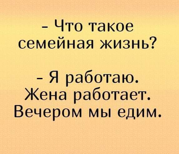 Что такое семейная жизнь Я работаю Жена работает Вечером мы едим
