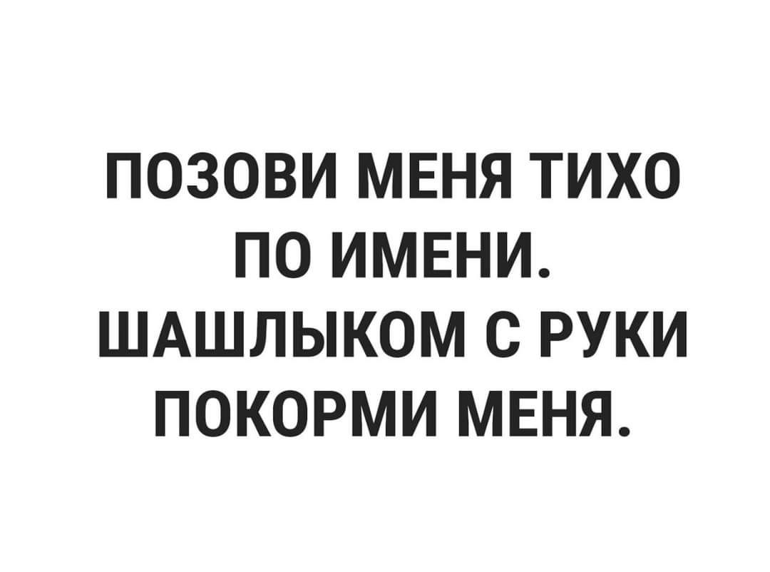 ПОЗОВИ МЕНЯ ТИХО ПО ИМЕНИ ШАШЛЫКОМ С РУКИ ПОКОРМИ МЕНЯ