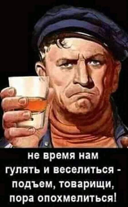 не время нам гулять и веселиться подъем товарищи пора опохмвпиться