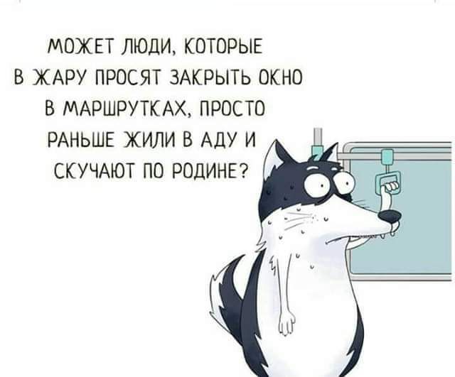 МОЖЕТ ЛЮДИ КОТОРЫЕ В ЖАРУ ПРОСЯТ ЗАКРЫТЬ ОКНО В МАРШРУТКАХ ПРОСТО РАНЬШЕ ЖИЛИ В АДУ И СКУЧАЮТ ПО РОДИНЕ