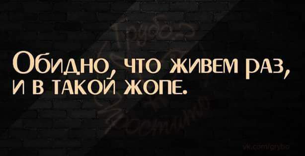 Обидно что живем тв и в тАкои жопе