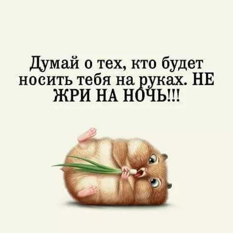 думай о тех кто будет носить тебя надёках НЕ ЖРИ НА И Ь