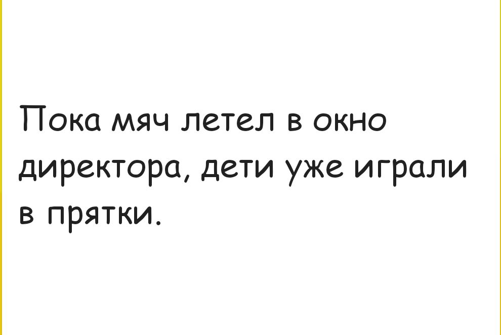 Пока мяч летел в окно директора дети уже играли в прятки