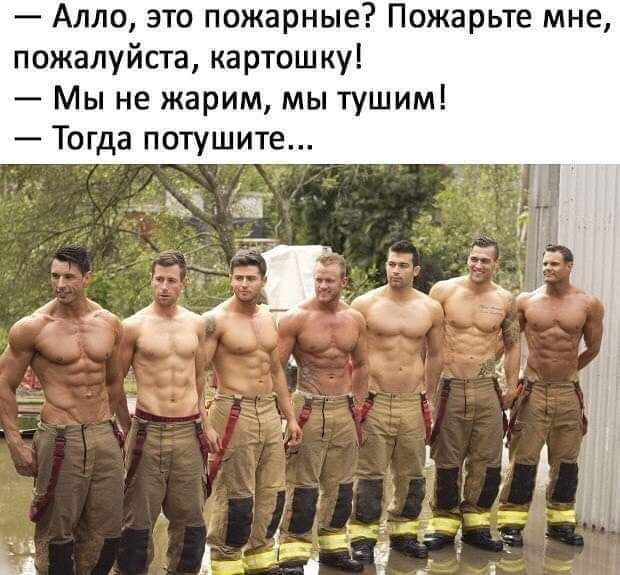 Алло это пожарные Пожарьте мне пожалуйста картошку Мы не жарим мы тушим Тогда потушите