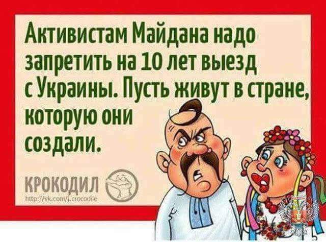 Активистам Майдана надо запретить из 10 лет выезд Украины Пусть живут в стране которую они создали