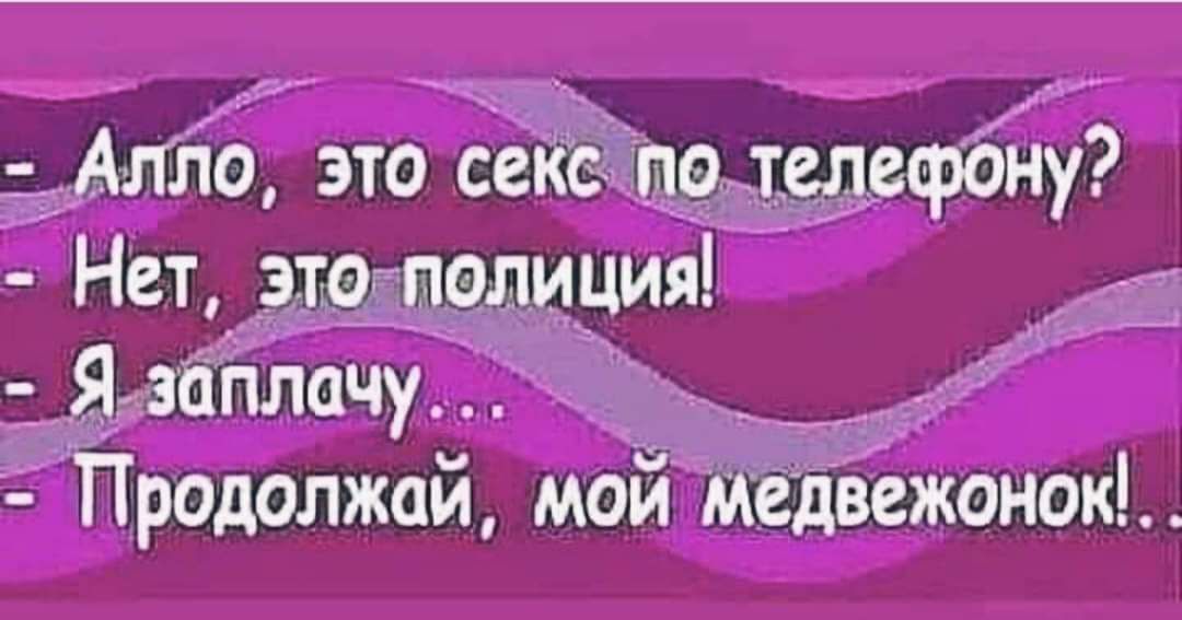 Алло это секёпотелефону Нет этогполиция Я заплачу _ Продолжай мой мвдвежонок