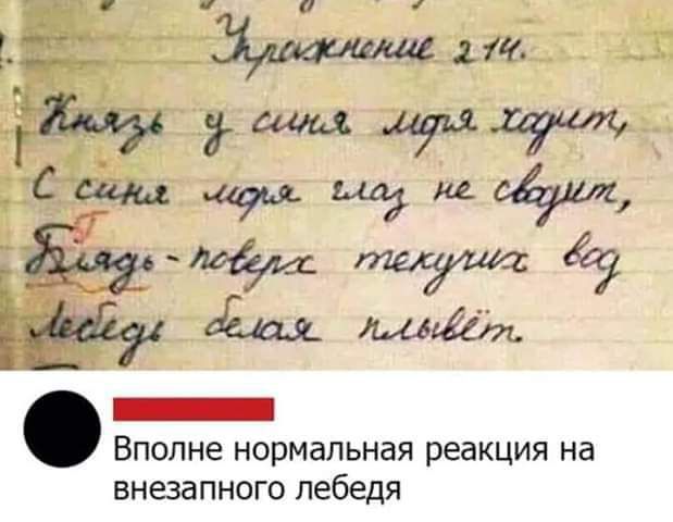 _ Вполне нормальная реакция на внвапного лебедя