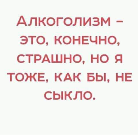 АЛКОГОЛИЗМ ЭТО КОНЕЧНО СТРАШНО НО Я ТОЖЕ КАК ВЫ НЕ СЫКЛО