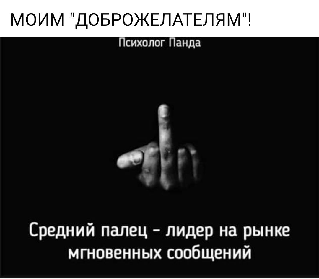 МОИМ ДОБРОЖЕЛАТЕПЯМ Психплог Панда 3 оч Средний палец лидер на рынке мгновенных сообщений