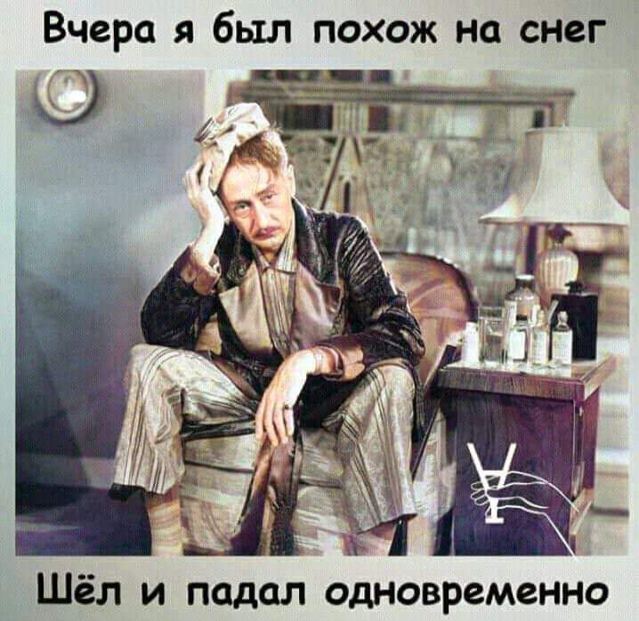 Вчера я был похож на снег Шёл и подал одновременно