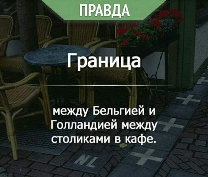 _ Граница между Бельгией и Голландией между столиками в кафе