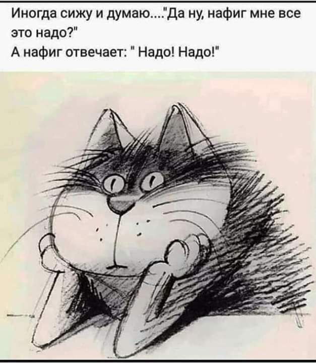 Иногда сижу и думаю да ну нафиг мне все это надо А нафиг отвечает Надо Надо