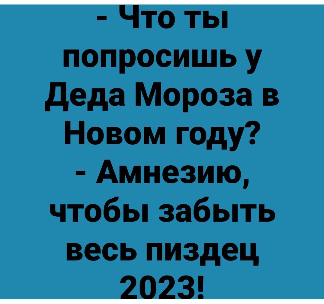 Что ты попросишь у деда Мороза в Новом году Амнезию чтобы забыть весь пиздец _2923_