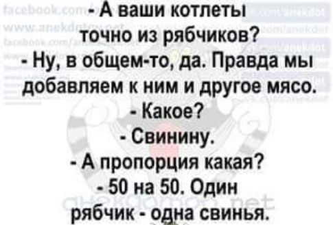 А ваши котлеты точно из рябчиков Ну в общемто да Правда мы добавляем к ним и другое мясо Какое Свинину А пропорция какая 50 на 50 Один рябчик одна свинья