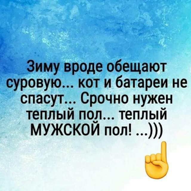 ъ__3иму вроде обещают суровую кот и батареи не спасут Срочно нужен теплый по_л теплый МУЖСКОИ пол і