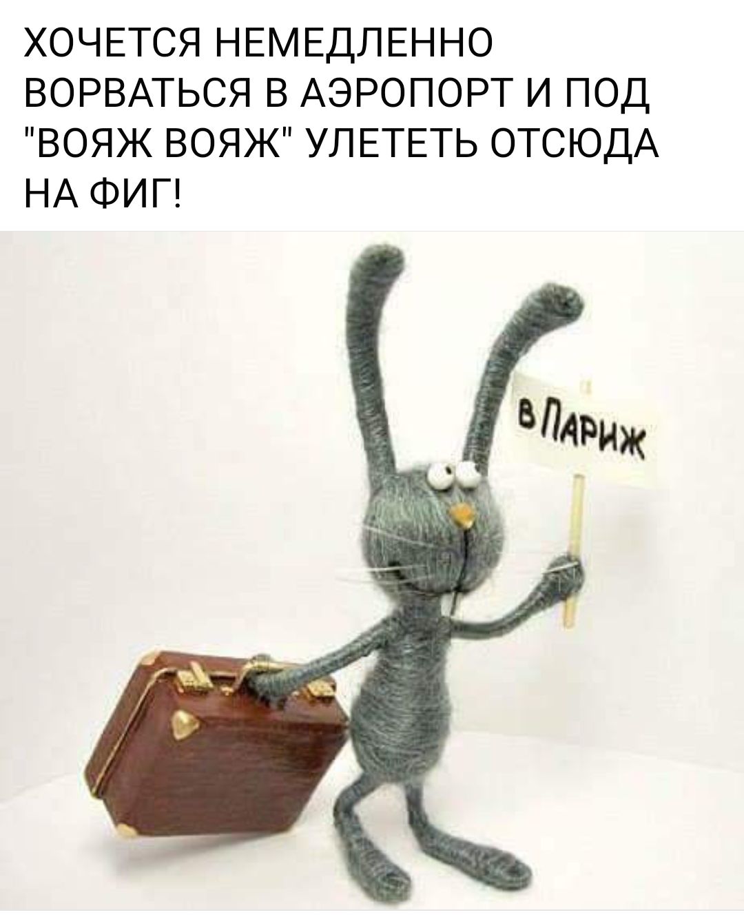 ХОЧЕТСЯ НЕМЕДЛЕННО ВОРВАТЬСЯ В АЭРОПОРТ И ПОД ВОЯЖ ВОЯЖ УЛЕТЕТЬ ОТСЮДА НА ФИГ ПАРИЖ