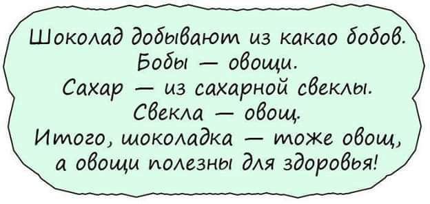 Шокомд добыбаюм из какао бобов Бобы овощи Сахар из сахарной свеклы Сбекла обощ Итого шоколадка тоже одощ а обощм иоАвзны дм адородья