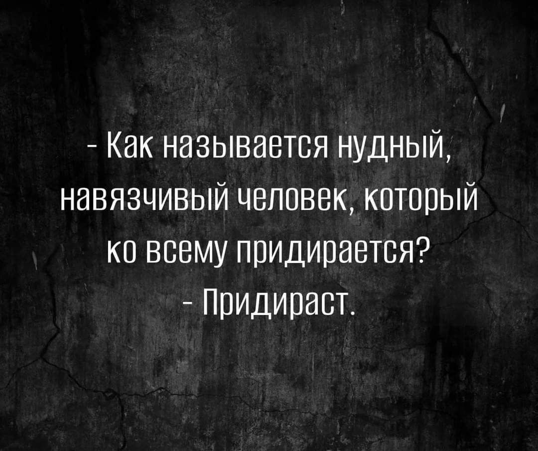 Как называется нудный навязчивый человек который ко всему придипаетсяг Придираст