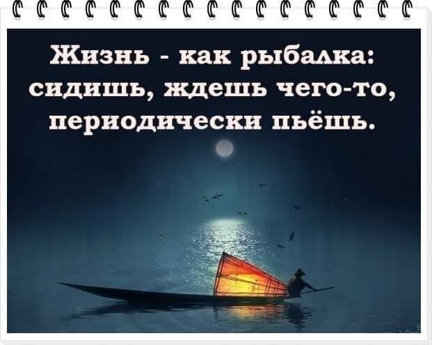 Жизнь как рыбалка сидишь ждешь чегото периодически пьёшь