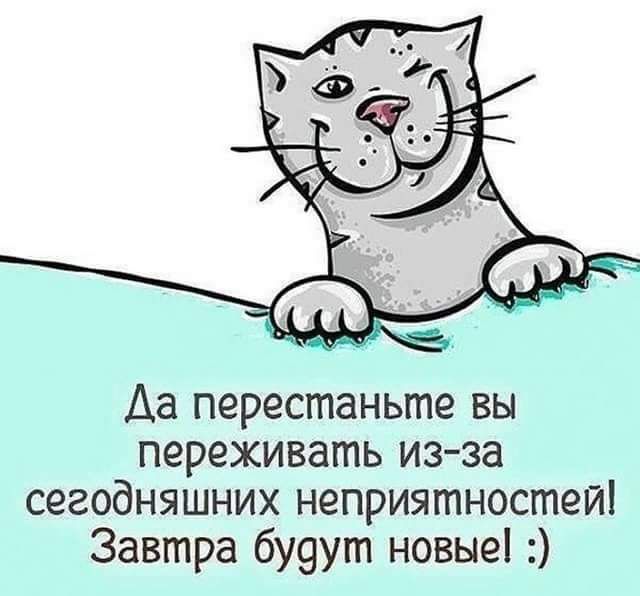 Аа перестаньте вы переживать изза сегодняшних неприятностей Завтра будут новые