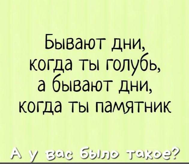 Бывают дни когда ты голубь а бывают дни когда ты памятник г ш то гита