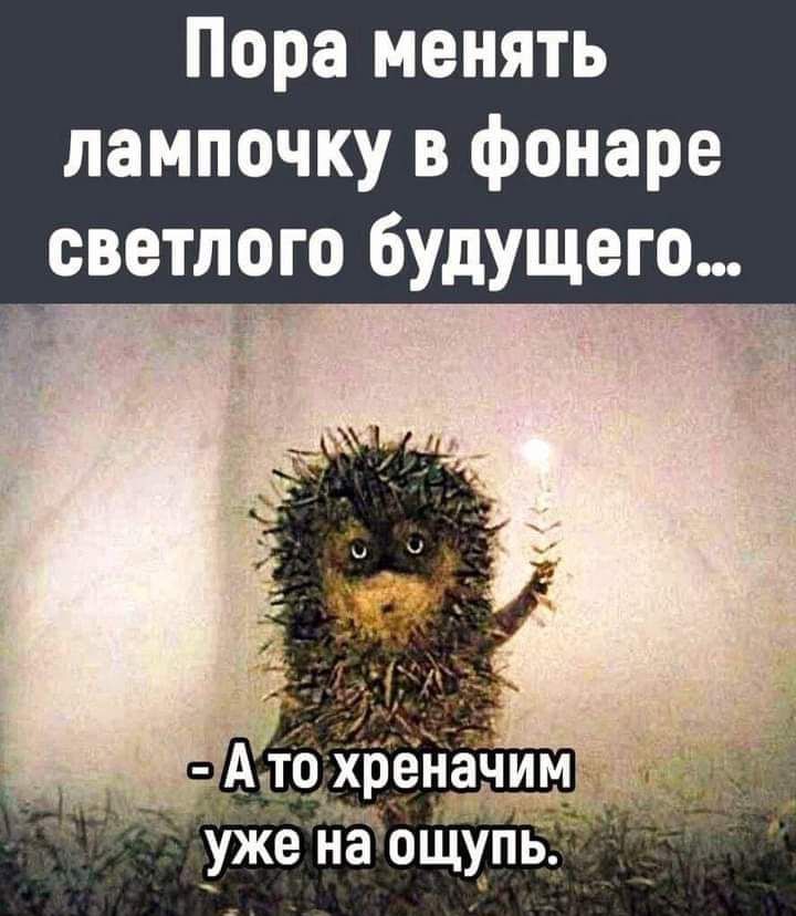 Пора менять лампочку в фонаре светлого будущего уже на оЩупь