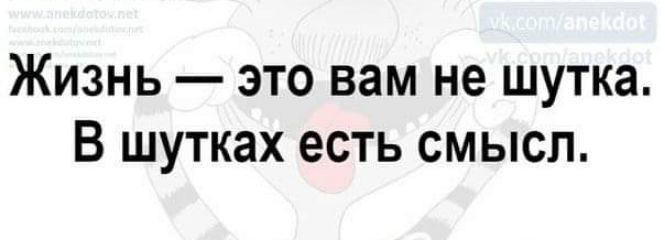 Жизнь это вам не шутка В шутках есть смысл