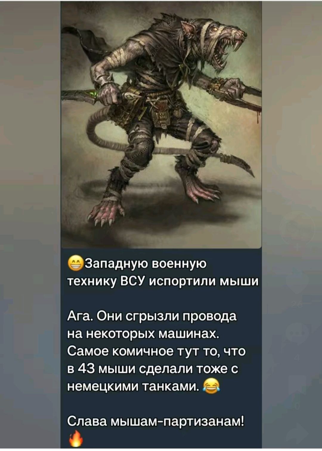 Западиую военную технику ВСУ испортили мыши Ага Они сгрызпи провода на некоторых машинах Самое комичное тут то что в 43 мыши сделали тоже с немецкими танками Слава мышампартизанам 6
