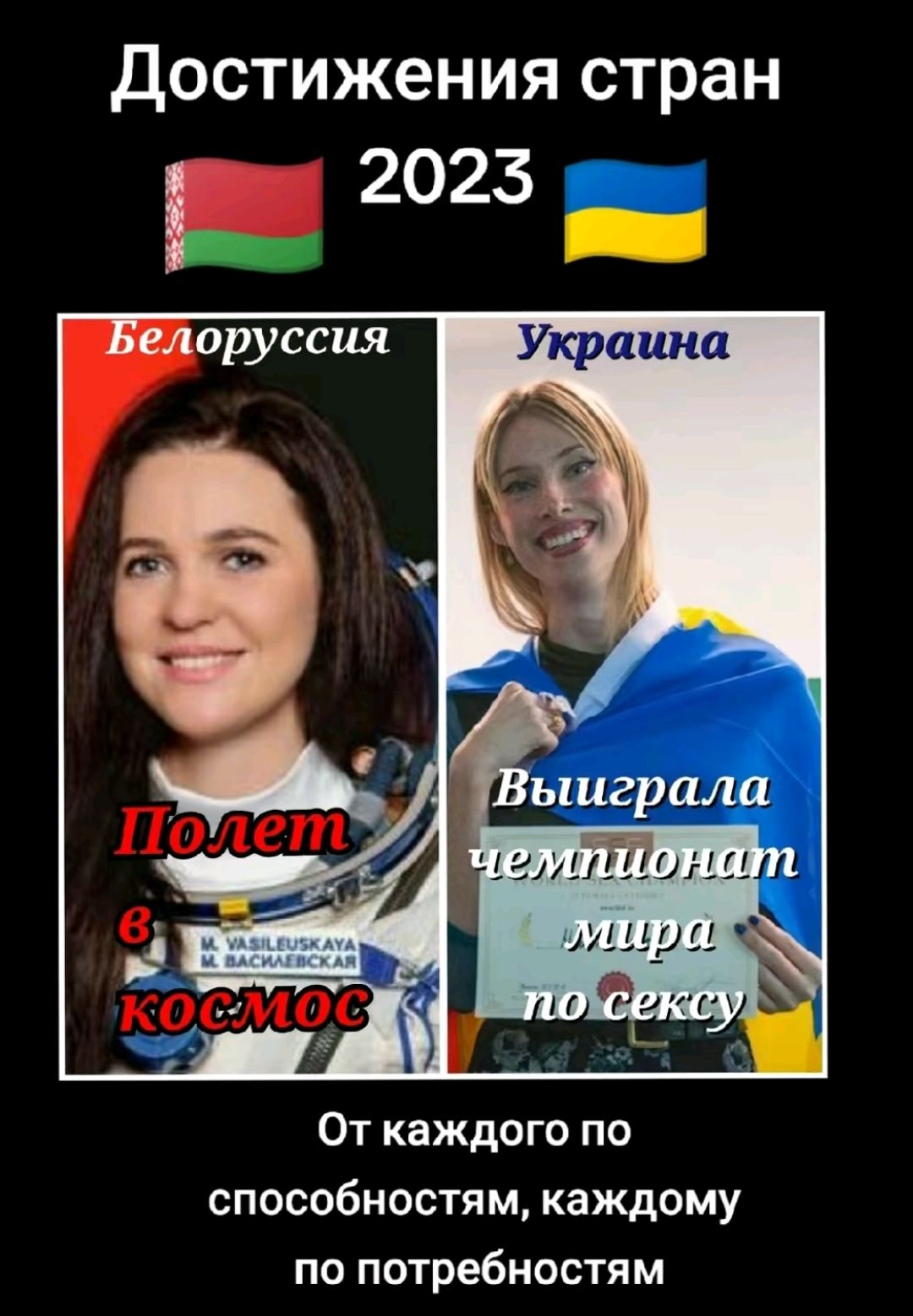 Достижения стран елоруссия От каждого по способностям каждому по потребностям