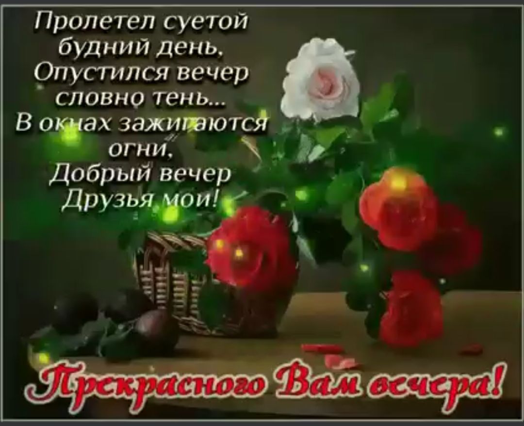 Пролетал суетой буд нии день рпусгипся вечер словно теиь В о ах зажпъютсд агни Добрый вечер Друзьщ