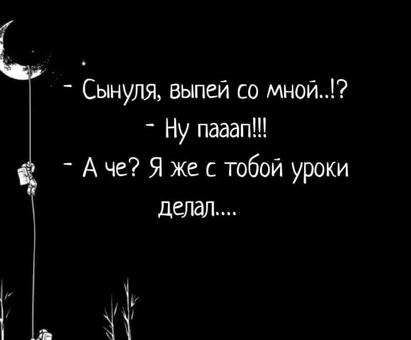 Сынуля выпей со мной Ну пааап А че Я же с тобой уроки делал Ё _ ЗЧ