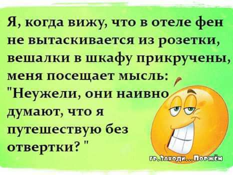 меня посещает мысль Неужели они наивно думают что я путешествую без отвертки