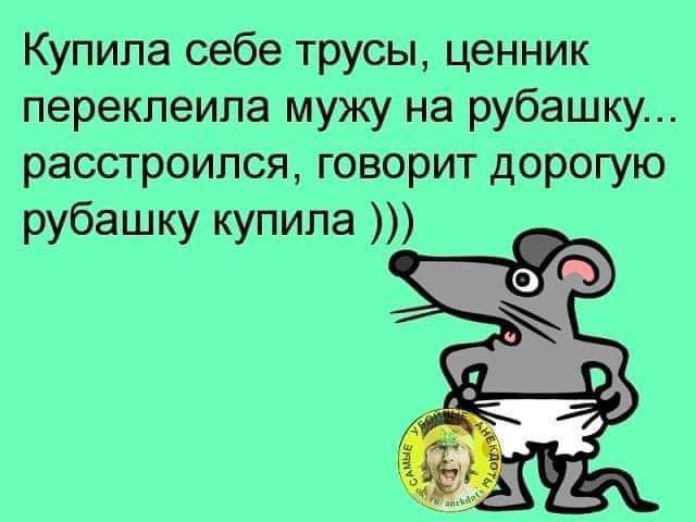 Купила себе трусы ценник переклеила мужу на рубашку расстроился говорит дорогую рубашку купила