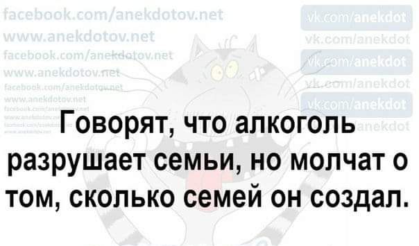 Говорят что алкоголь разрушает семьи но молчат о том сколько семей он создал