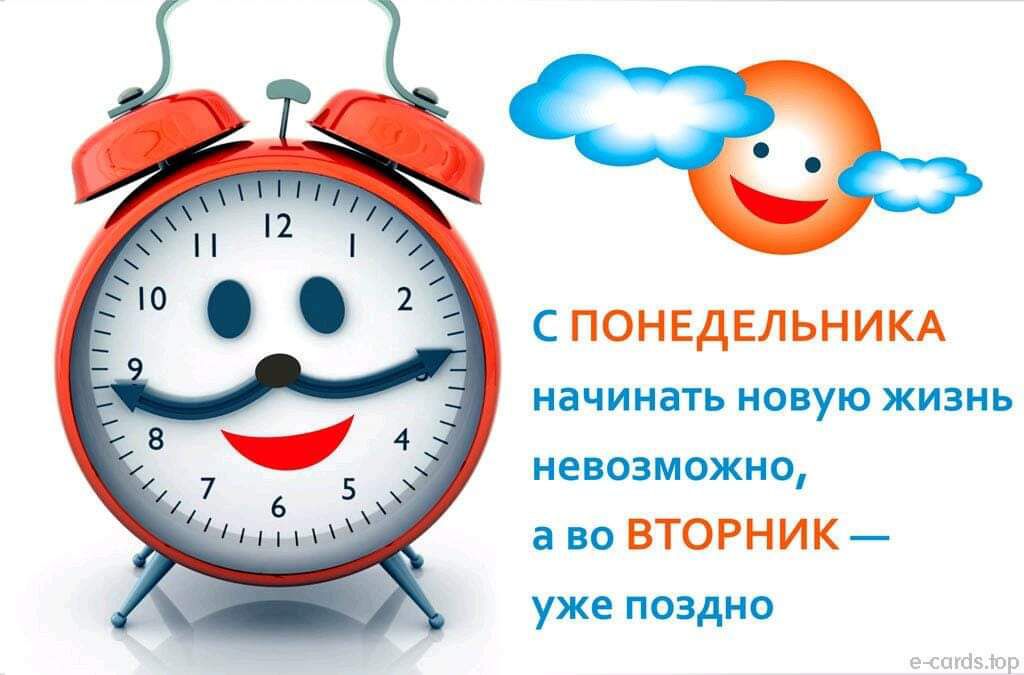 С ПОНЕДЕЛЬНИКА мячиипь осо ую жизнь невозможно і на ВТОРНИК уже поздно