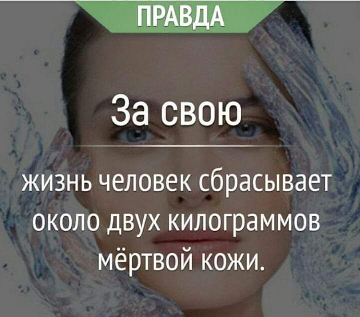 За свою жизнь человек сбрасывает около двух килограммов мёртвой кожи