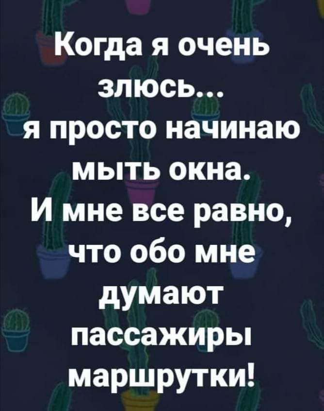 Когда я очень злюсь я просто начинаю мыть окна И мне все равно что обо мне думают пассажиры маршрутки