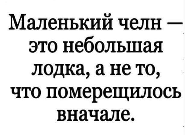 Маленький челн это небольшая лодка а не то что померещилось вначале