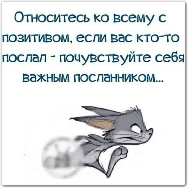 Относитесь ко всему с позитивом если вас кто то поспал почувствуйте себя важным посланником