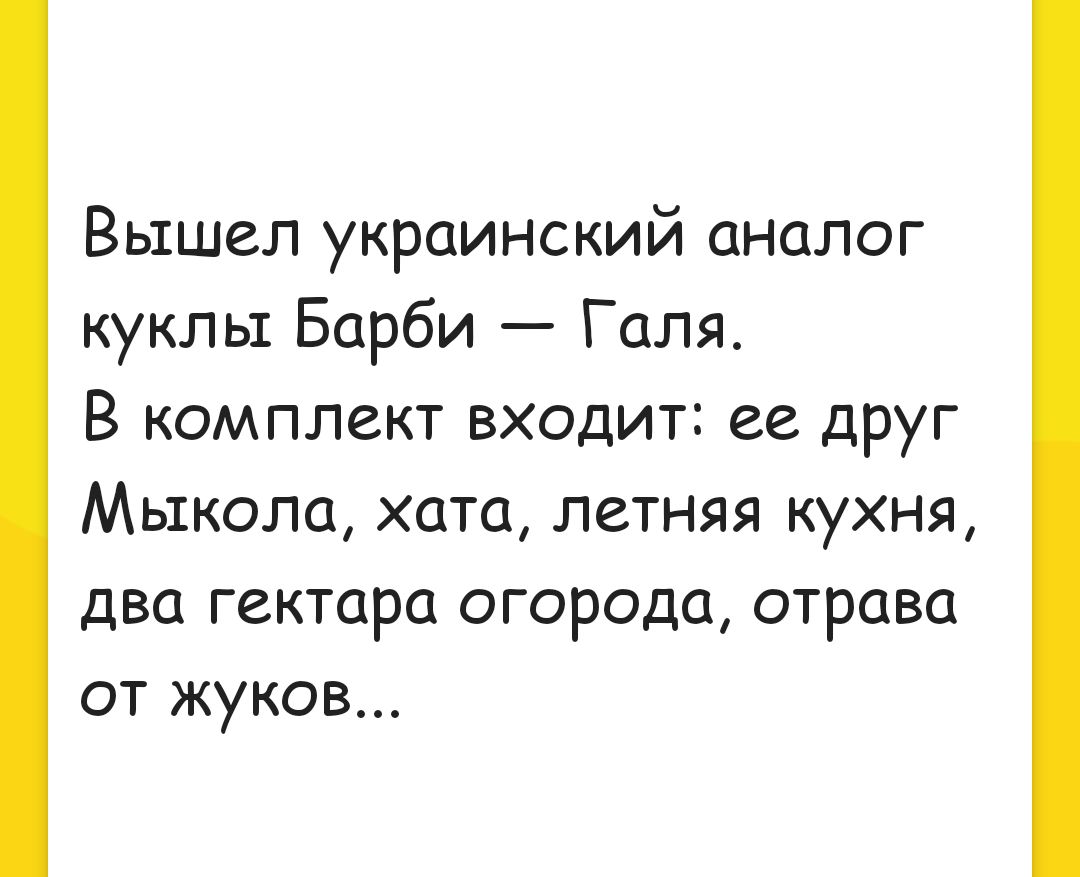 Вышел украинский аналог куклы Барби Галя В комплект входит ее друг Мыкола ХаТа летняя кухня два гектара огорода отрава от жуков