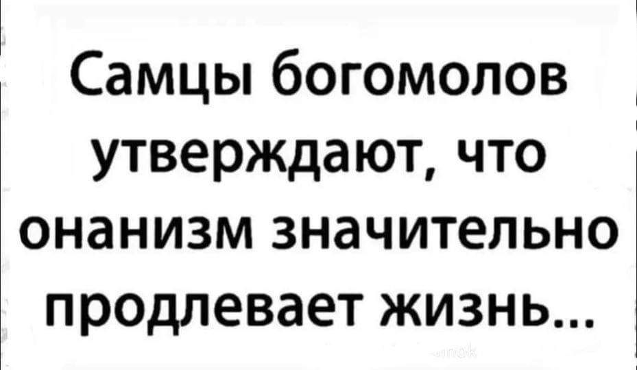 Самцы богомолов утверждают что онанизм значительно продлевает жизнь