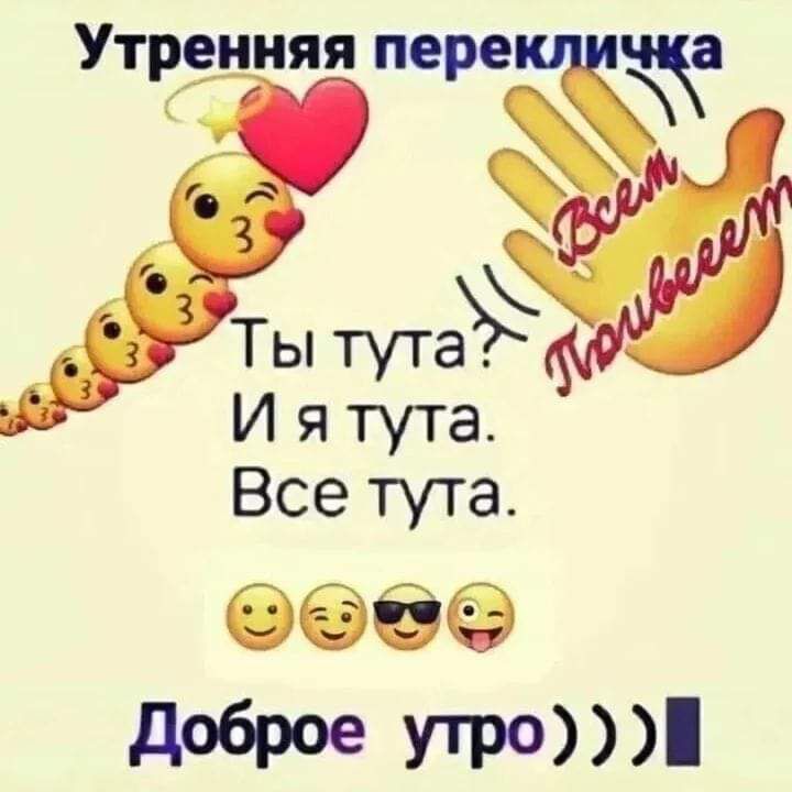 Утренняя пере ча Тытут И я тута Все тута бббё доброе утро