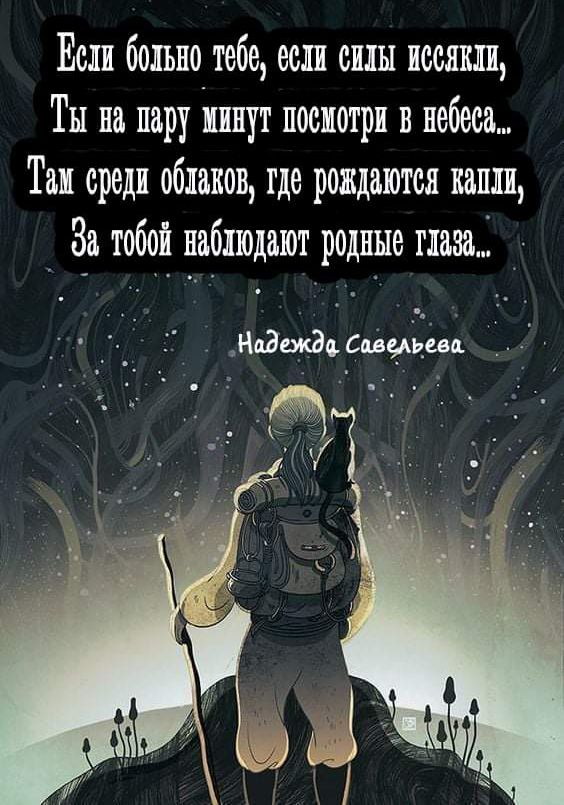 Вели Сольно тебе еели силы нссяжци Ты на пару нннут посжотри в небее Тн среди обтаков где рождаются капуи тобой наблюдают родные та3 Надежда СМЦСВП ай