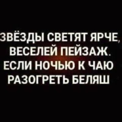 ЗВЁЗДЫ СВЕТЯТ ЯРЧЕ ВЕСЕЛЕЙ ПЕЙЗАЖ ЕСЛИ НОЧЬЮ К ЧАЮ РАЗОГРЕТЬ БЕЛЯШ