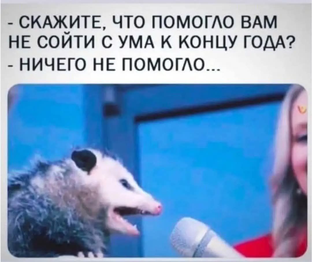 СКАЖИТЕ ЧТО ПОМОГЛО ВАМ НЕ СОИТИ С УМА К КОНЦУ ГОДА НИЧЕГО НЕ ПОМОГЛО