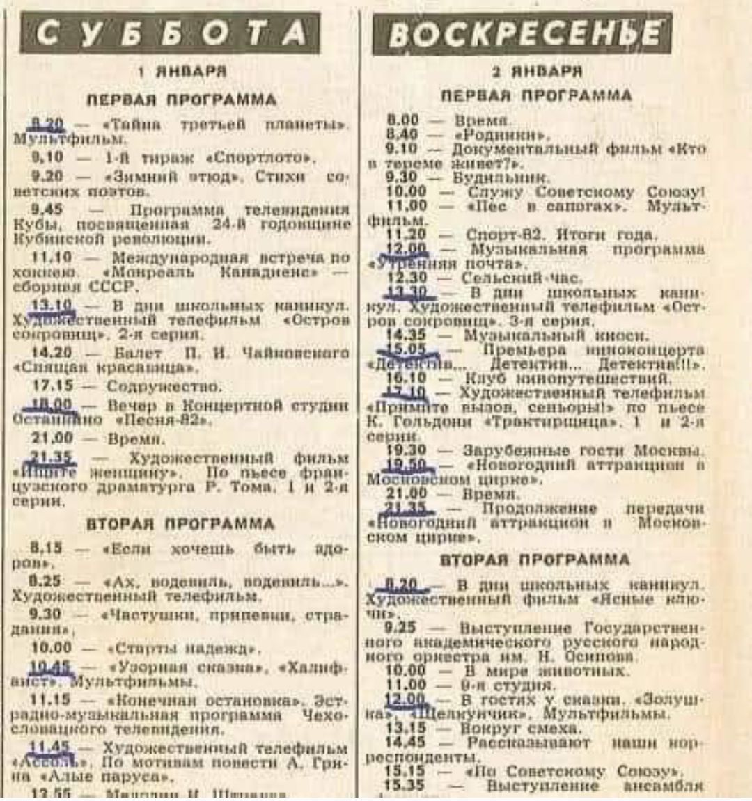 о Прогоамма теленидония еа оЗА Родонаие и Международная встреча НО аМОа оо Канадо Тоормая сбевН 3344 В дин шнольных ЗЕ тоени й тепедислЬ Зщ 2е сориж 420 валет П Н Ч снящая нрасавнцы 5 Содоужесто оер в Концерини операя йаа оЙ Зудонестненный Фильм Зооеного прижитург В ТОМа Ва 4 ВТОРАЯ ПРОГРАММА 848 Мели кочешь быть Эдо вет ад тудин 825 Ах водениль во