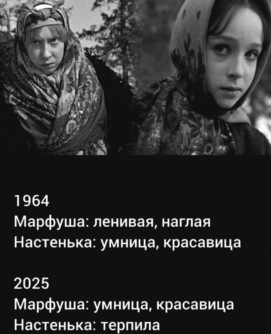 1964 Марфуша ленивая наглая Настенька умница красавица 2025 Марфуша умница красавица Настенька терпила