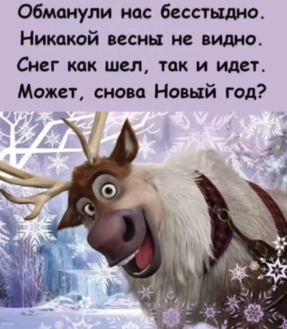 Обманули нас бесстыдно. Никакой весны не видно. Снег как шел, так и идет. Может, снова Новый год?