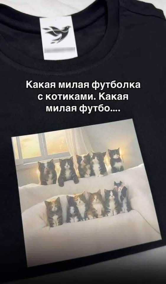 Какая милая футболка с котиками. Какая милая футбо....