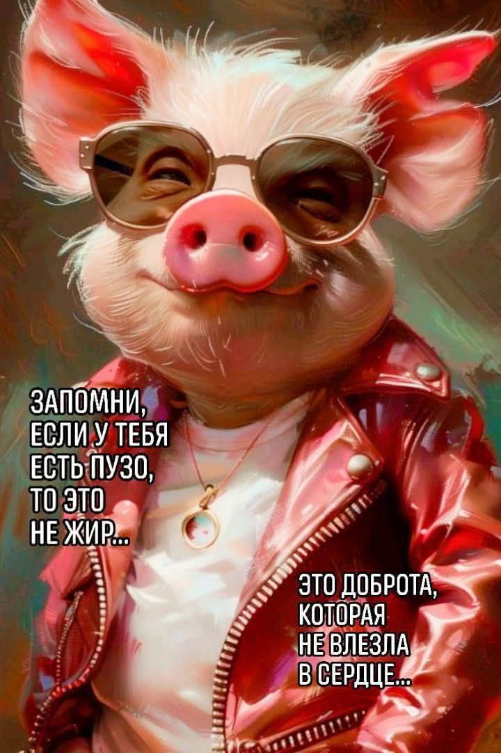 ЗАПОМНИ, ЕСЛИ У ТЕБЯ ЕСТЬ ПУЗО, ТО ЭТО НЕ ЖИР...
ЭТО ДОБРОТА, КОТОРАЯ НЕ ВЛЕЗЛА В СЕРДЦЕ...